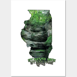 Illinois State Outline (Starved Rock State Park) Posters and Art